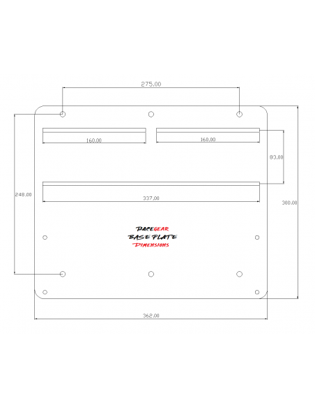 Two-piece 6mm RaceGear base pedal plate